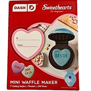 🆕- Dash & Sweethearts® Mini Waffle Maker- Mini Machine w/Unique Print Design